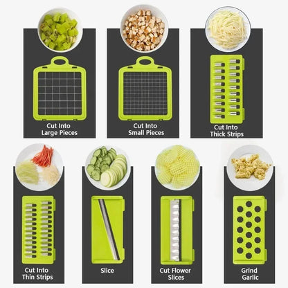 14/16 in 1 Multifunctional Vegetable Chopper Handle Food  Cut Kitchen Items