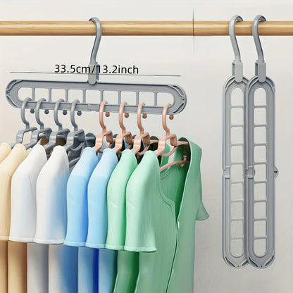 3pcs Foldable 9-Hole Hangers – Heavy Duty Space-Saving Closet Organizer