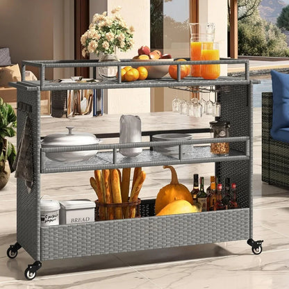 Kitchen cart portable bar cart with wheels