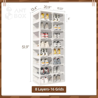 Clear Foldable Shoe Rack Closet Shoe Storage Box