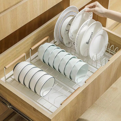 Utensil Storage Rack Kitchen Storage Rack Perforation-Free Drain Bowl Tray Rack Household Countertop Utensil Cabinet Rack