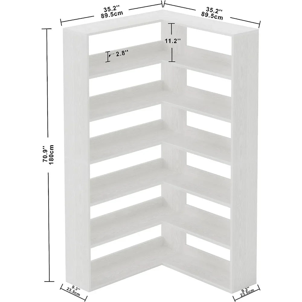 Bookshelves 6 Tiers with Baffles