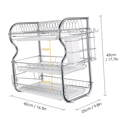 Multi-functional 3-Tier Dish Rack