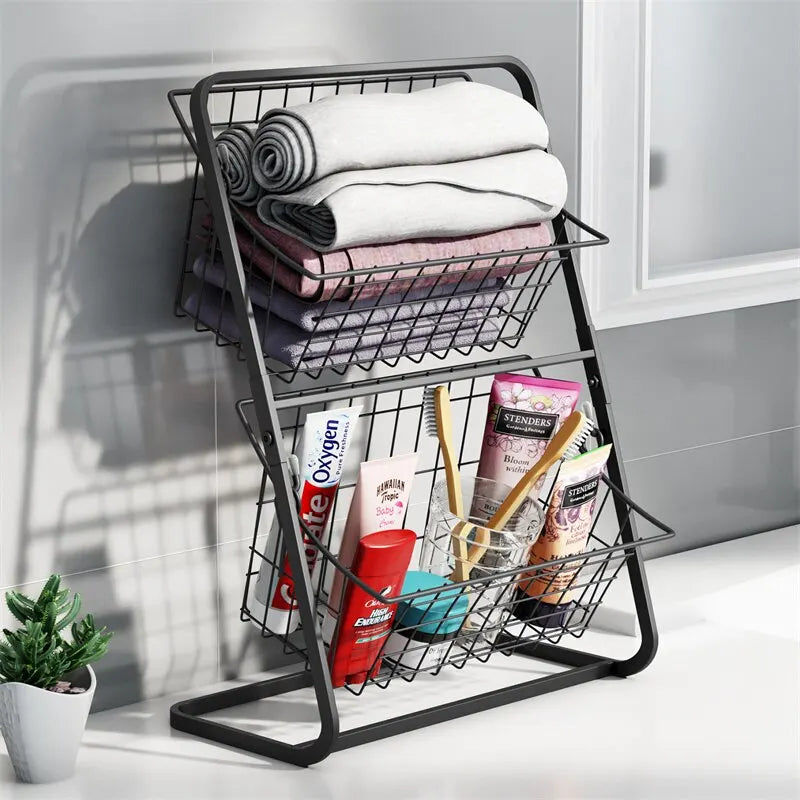 Double-Layer Kitchen & Bathroom Organizer Shelf
