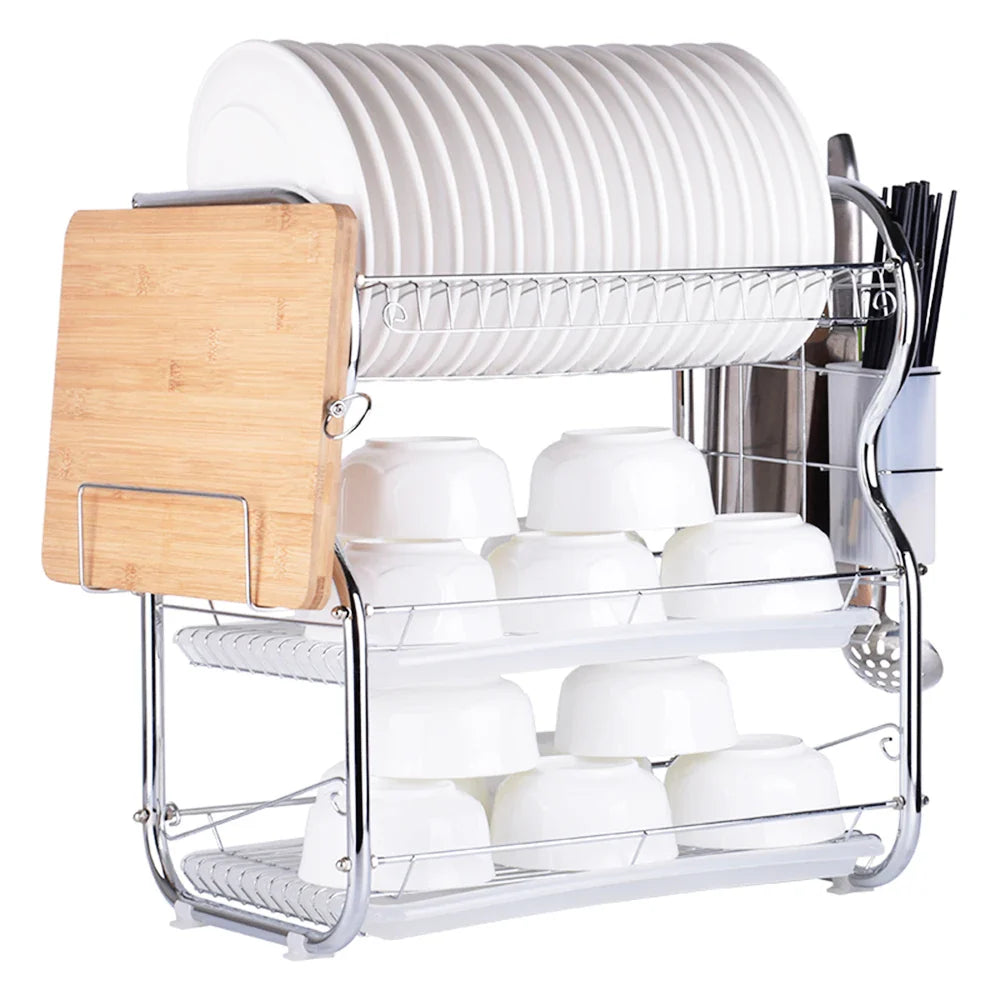 Multi-functional 3-Tier Dish Rack