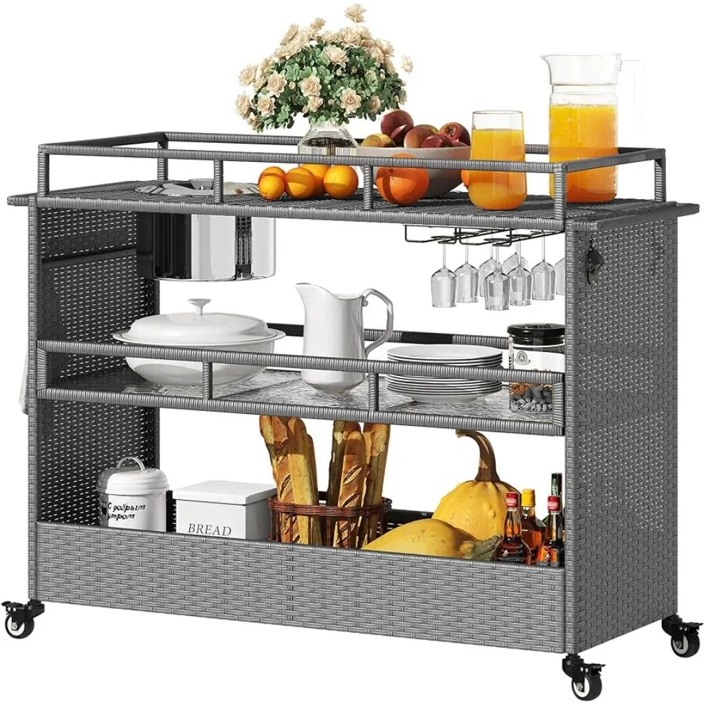 Kitchen cart portable bar cart with wheels