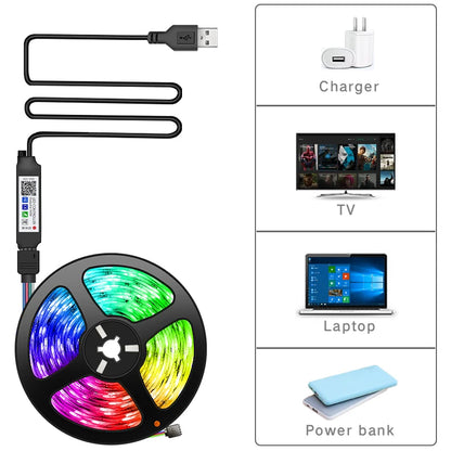 Led Strip Lights  Bluetooth Control Luces