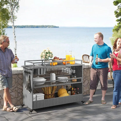 Kitchen cart portable bar cart with wheels