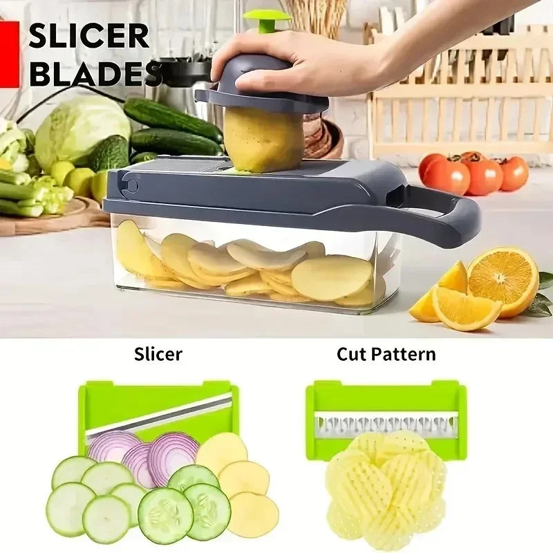 14/16 in 1 Multifunctional Vegetable Chopper Handle Food  Cut Kitchen Items