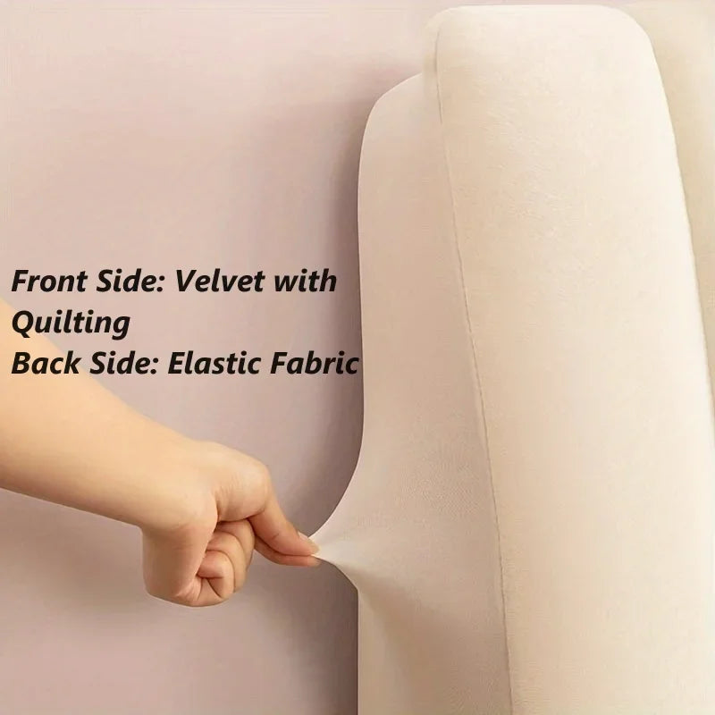 Luxury Quilted Velvet Headboard Cover – Soft, Thick, and All-Inclusive Protection