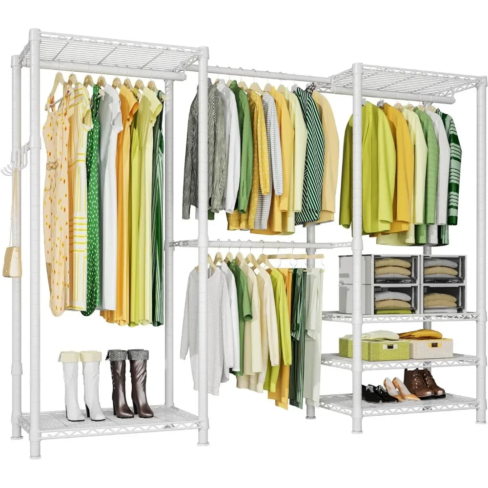 Expandable Closet Organizers and Storage with 4 Hanging Rods