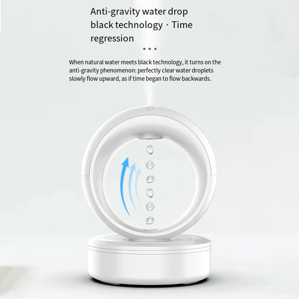 Anti-gravity Air Humidifier - 680ML Water Drop Aroma Diffuser Essential Oil