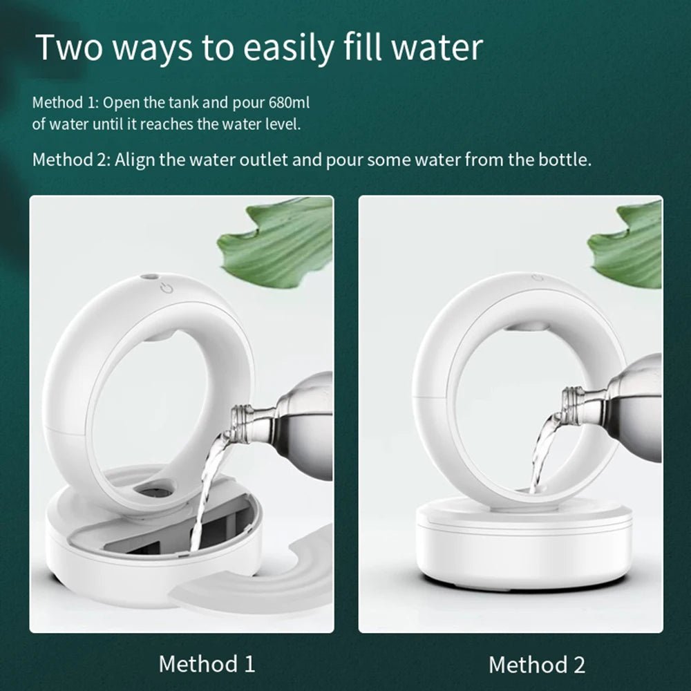 Anti-gravity Air Humidifier - 680ML Water Drop Aroma Diffuser Essential Oil