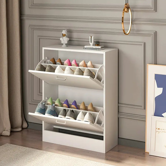 Shoe Cabinet with 2 Drawers Freestanding Shoe Rack Storage