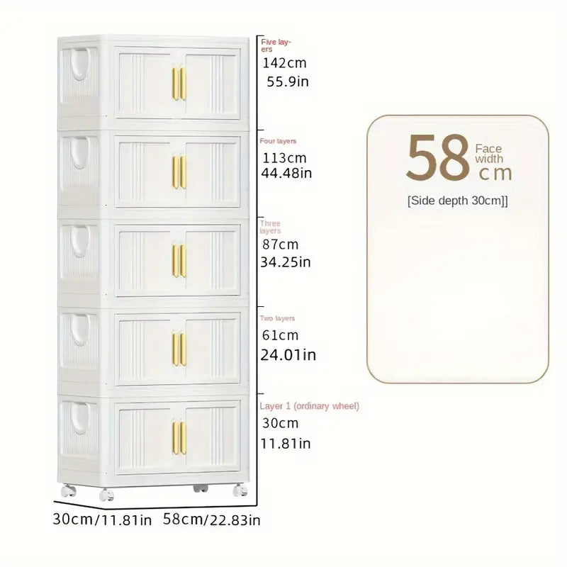 5-layer Household Storage Cabinet For Bedroom, Living Room, Kitchen