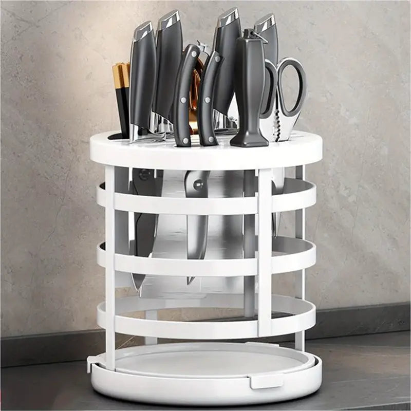 Rotating Knife Rack Stainless Steel Storage Rack