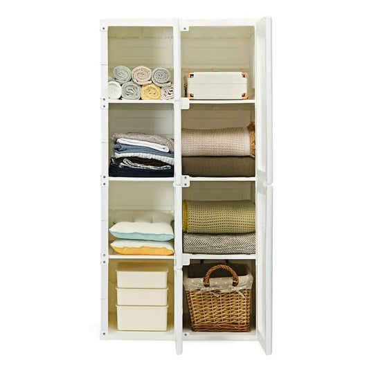 Modular Portable Closet Organizer With 8 Cubbies And 6 Doors