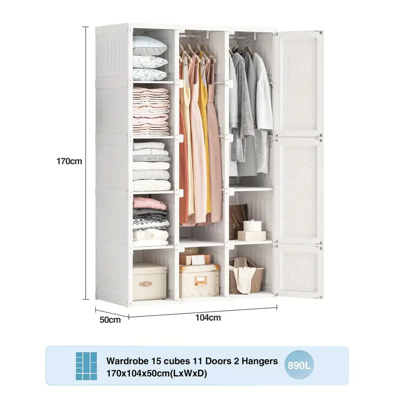 Portable Wardrobe Closets Bedroom Storage Organizer