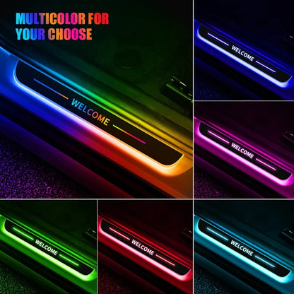 Customized Dynamic LED Welcome Pedal Car Scuff Plate - Pedal Threshold Door Sill Pathway Light, USB Power