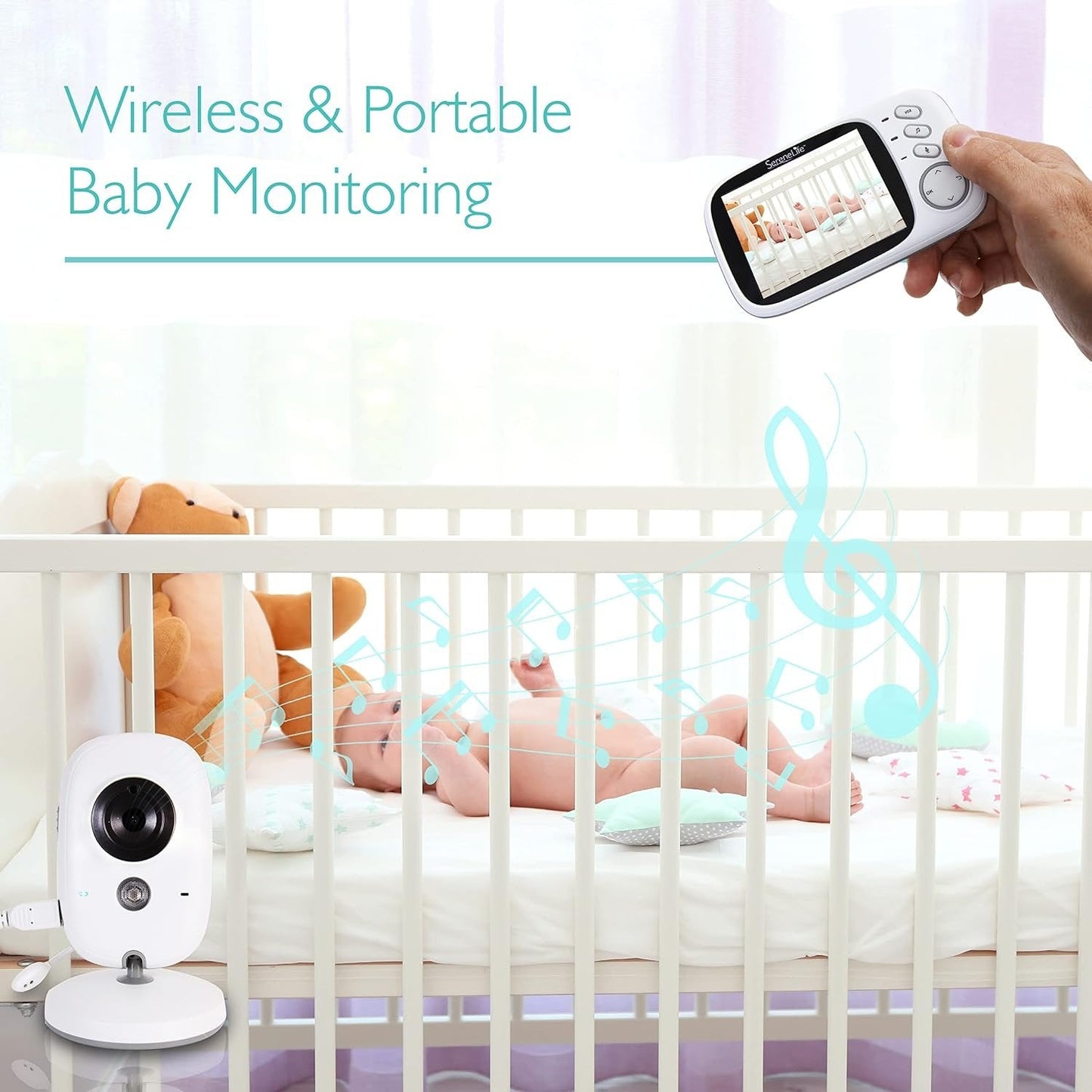 Digital Baby Care Device - Baby Monitor 2.4G Wireless with 3.2 Inches LCD, 2 Way Audio Talk Night Vision Surveillance Security Camera