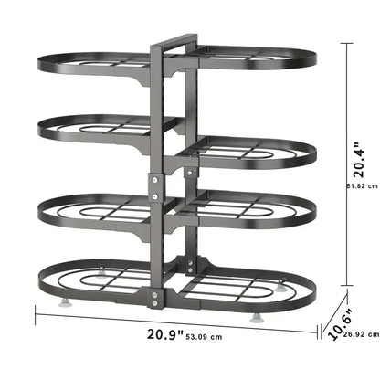 Adjustable Pot Organizer Rack for Under Cabinet