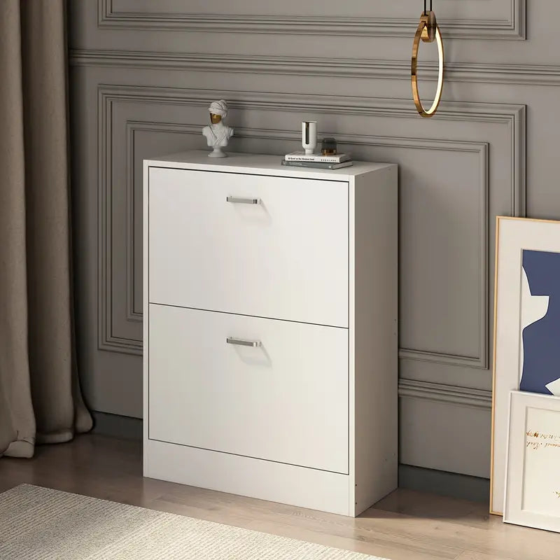 Shoe Cabinet with 2 Drawers Freestanding Shoe Rack Storage