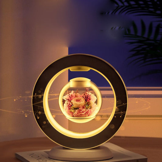 Eternal Life Flower with Magnetic Levitation - 3D Immortal Flower LED Electronic Anti-gravity Night Light