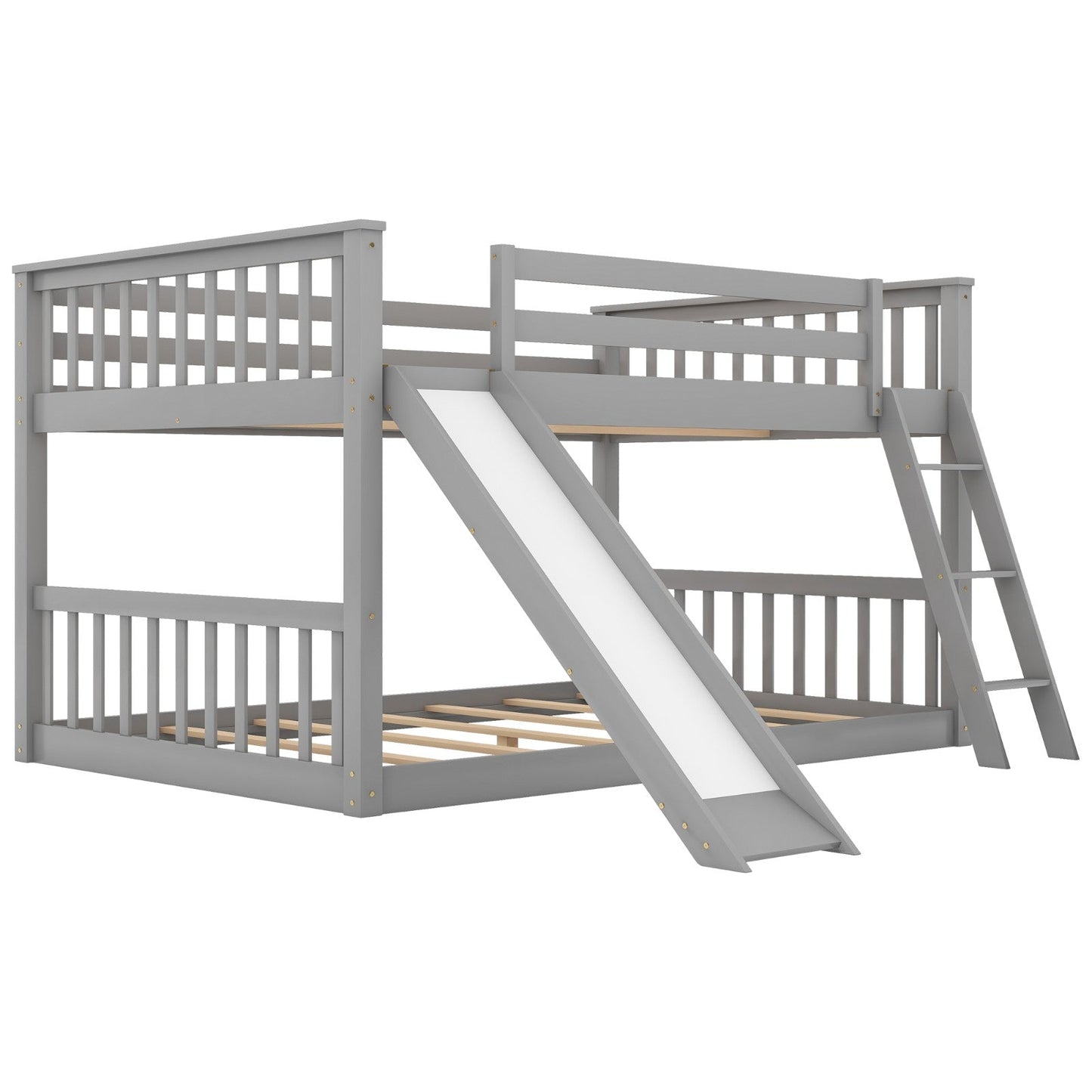 Full over Full Bunk Bed with Convertible Slide and Ladder