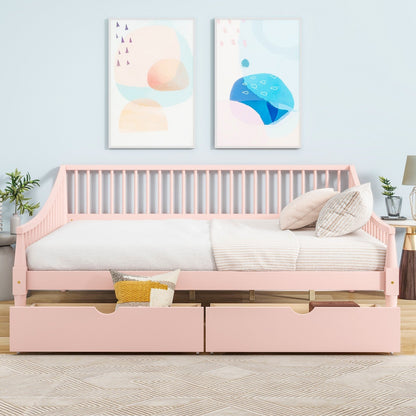 Full-Size Daybed with Two Storage Drawers and Support Legs