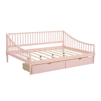 Full-Size Daybed with Two Storage Drawers and Support Legs