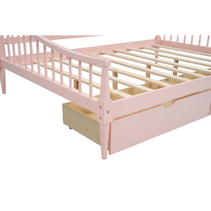 Full-Size Daybed with Two Storage Drawers and Support Legs