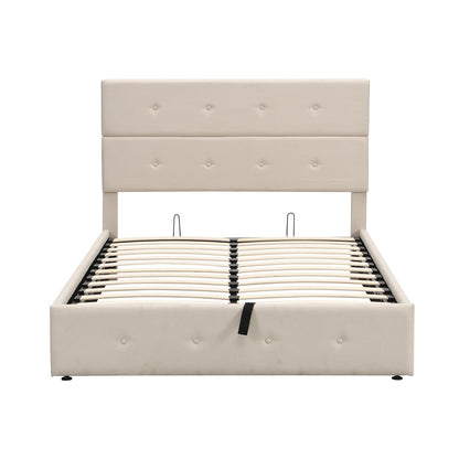 Full Size Upholstered Platform Bed with Underneath Storage