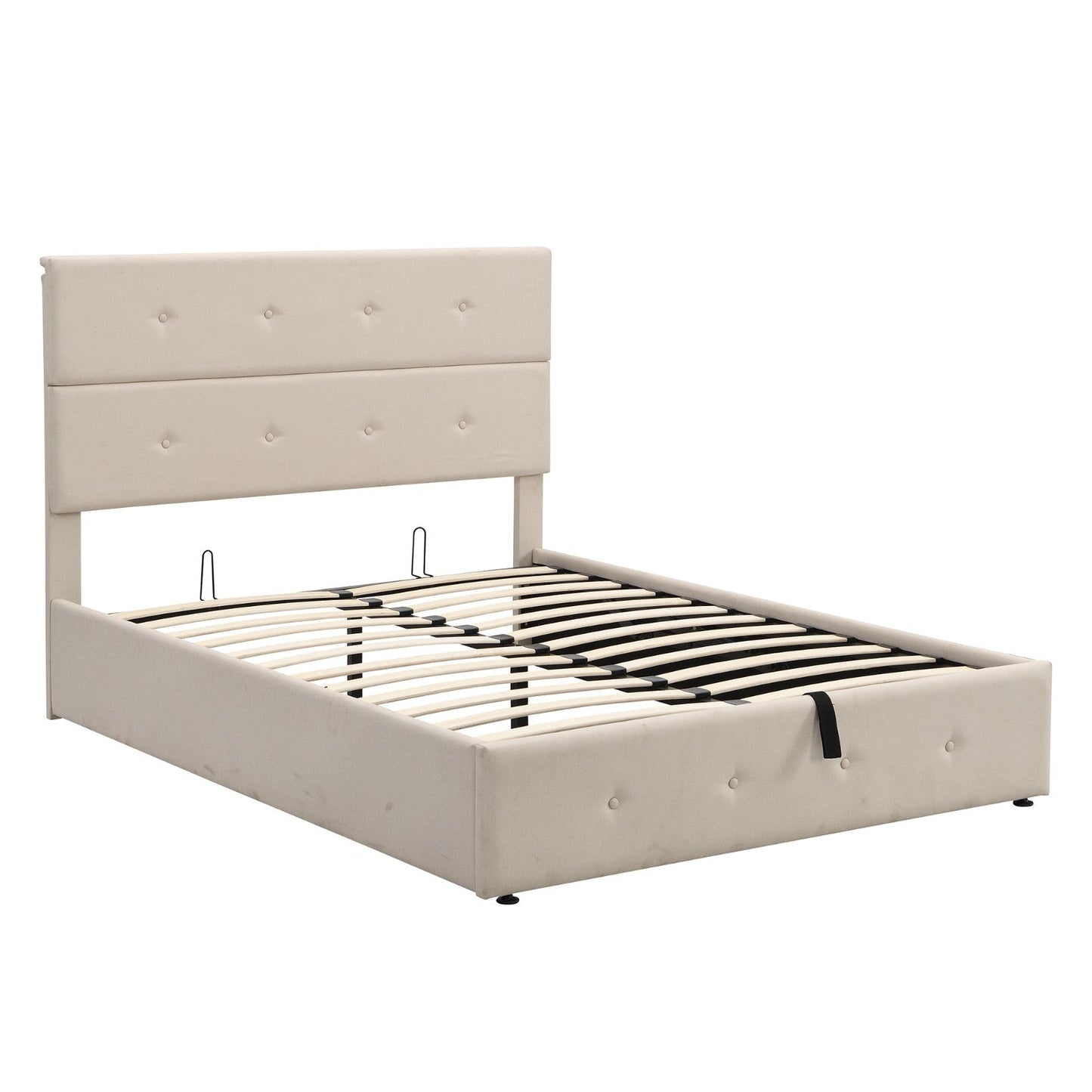 Full Size Upholstered Platform Bed with Underneath Storage