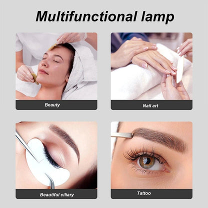 Half Moon Nail Desk Lamp - Led Nail Tech Desk Lamp for Lash Eyelash Extension, Tattoo and Eyebrows