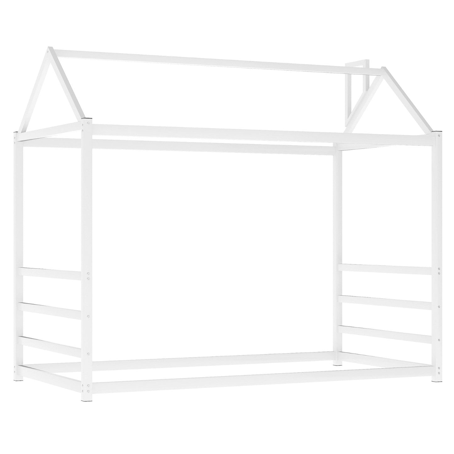 House Platform Bed with Roof and Chimney Design