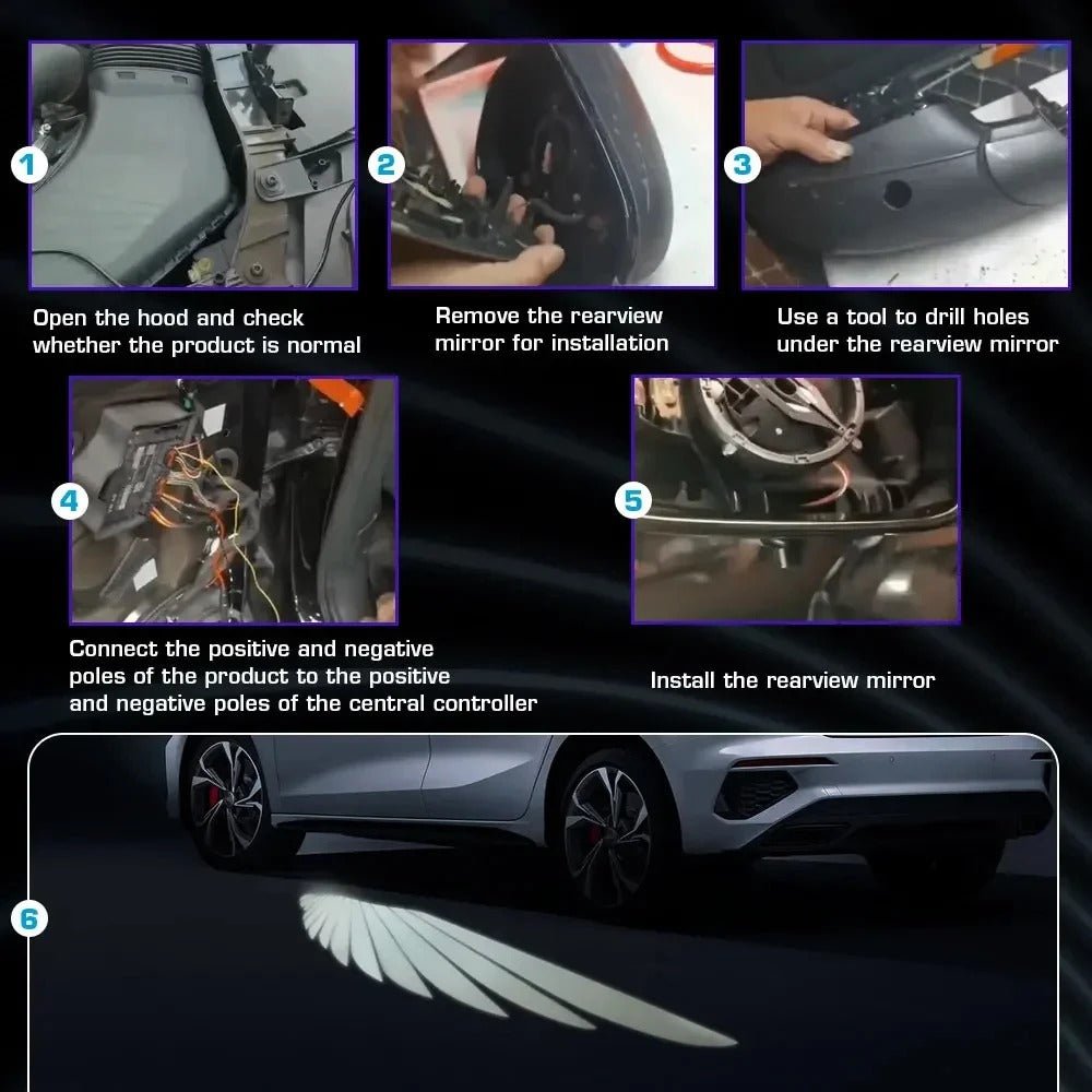 LED Light Car Angel Wings - Car Door Light LED Ghost Shadow Light Projector