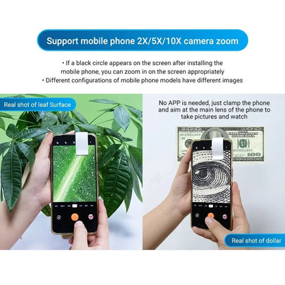 Microscope Mobile Phone Lens - HD 200 Times Children's Science And Education Toys CPL Portable Lens