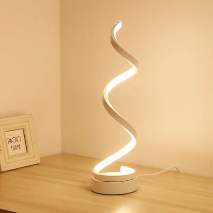 Modern LED Spiral Table Lamp - Elegant & Eye - Caring - Gear Elevation