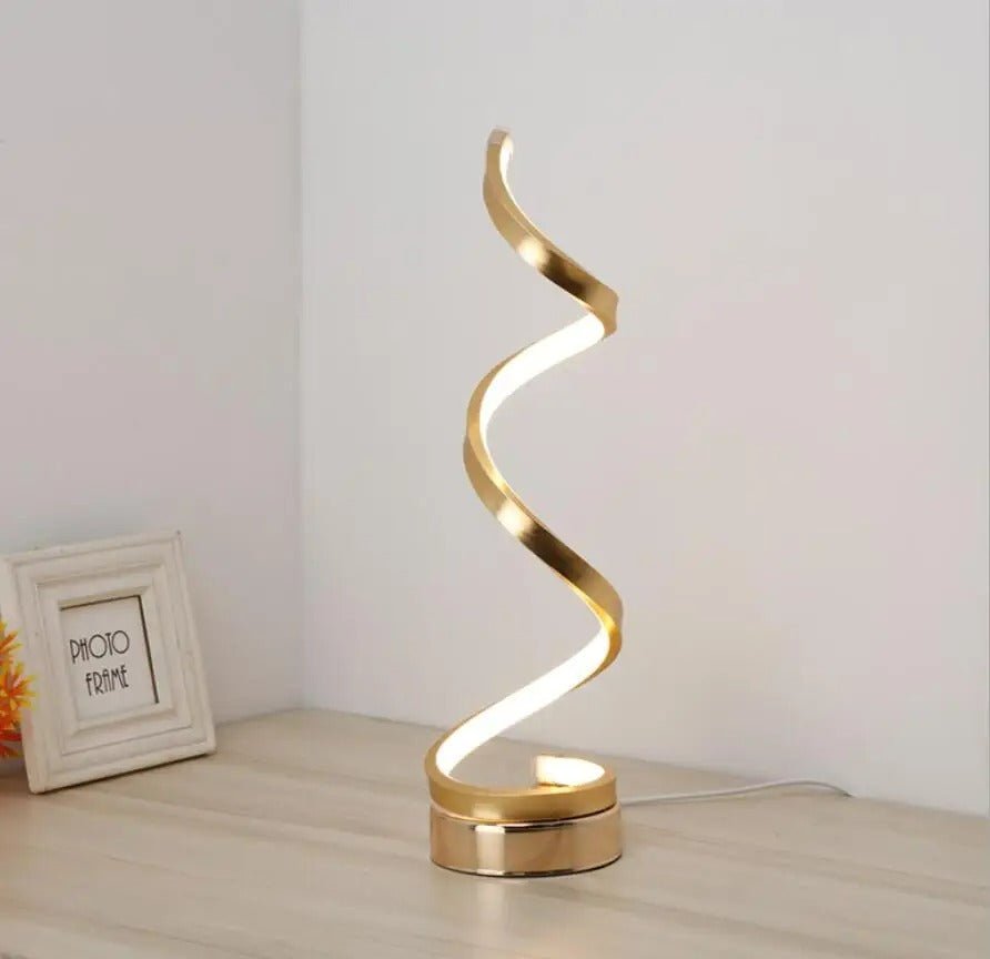 Modern LED Spiral Table Lamp - Elegant & Eye - Caring - Gear Elevation