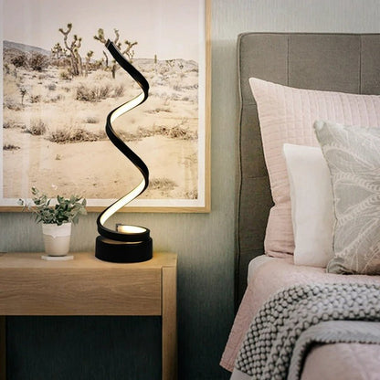 Modern LED Spiral Table Lamp - Elegant & Eye-Caring