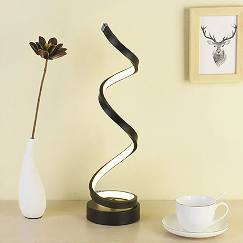 Modern LED Spiral Table Lamp - Elegant & Eye-Caring