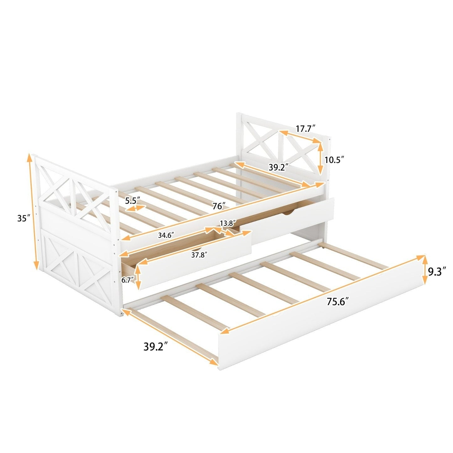 Multi-Functional Daybed with Drawers and Trundle