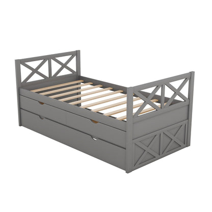 Multi - Functional Daybed with Drawers and Trundle - Gear Elevation