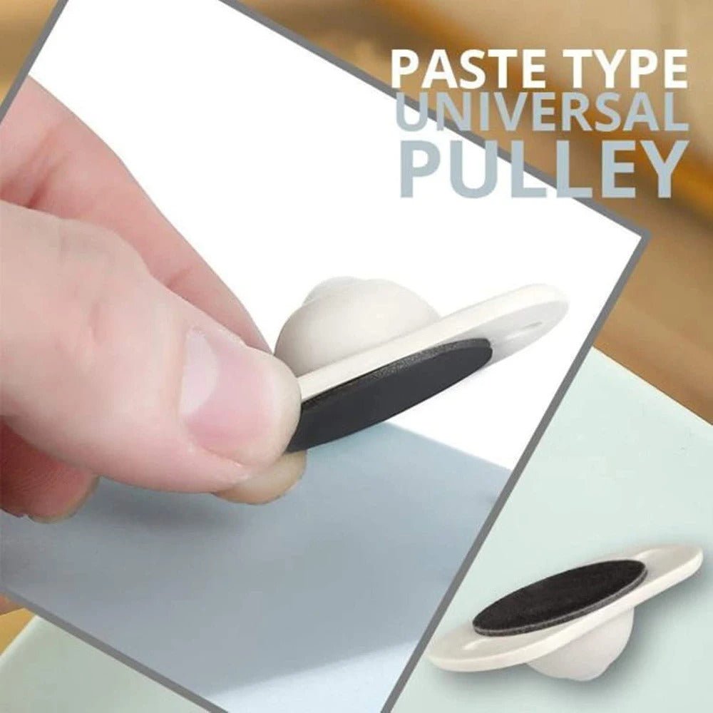 Paste Type Universal Pulley - 360° Rotation Universal Wheel, Sticky Pulley for Trash Can, Storage Box, Small Furniture