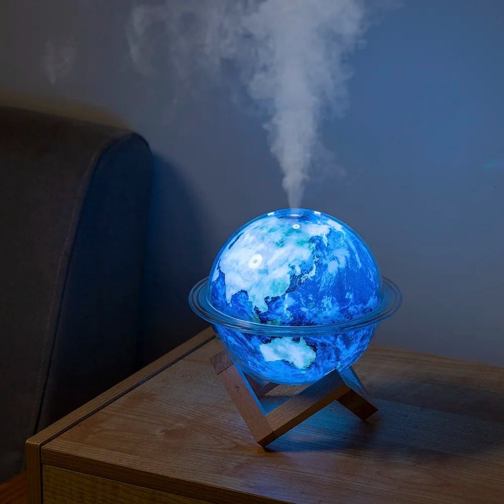 Planet USB Air Humidifier - 330ML Mist Maker with Colorful Night Light