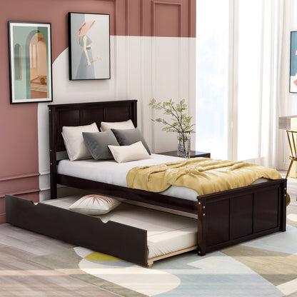 Platform Bed with Twin Size Trundle, Twin Size Frame