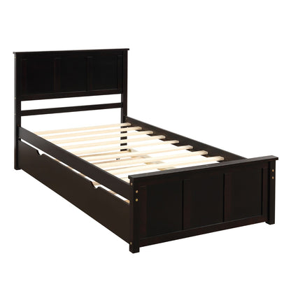 Platform Bed with Twin Size Trundle, Twin Size Frame