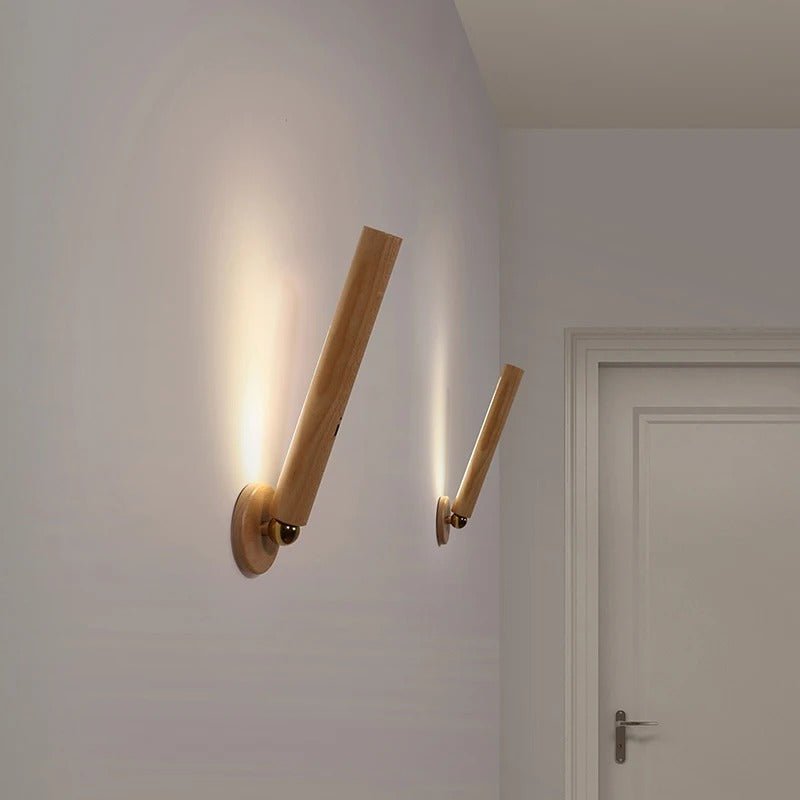 Portable 360° Rotating Rechargeable Wall Light - Magnetic Adjust USB Charging Wood Wall Mounted Lamp