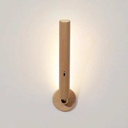 Portable 360° Rotating Rechargeable Wall Light - Magnetic Adjust USB Charging Wood Wall Mounted Lamp