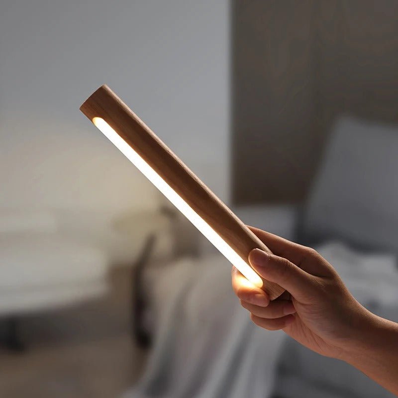 Portable 360° Rotating Rechargeable Wall Light - Magnetic Adjust USB Charging Wood Wall Mounted Lamp